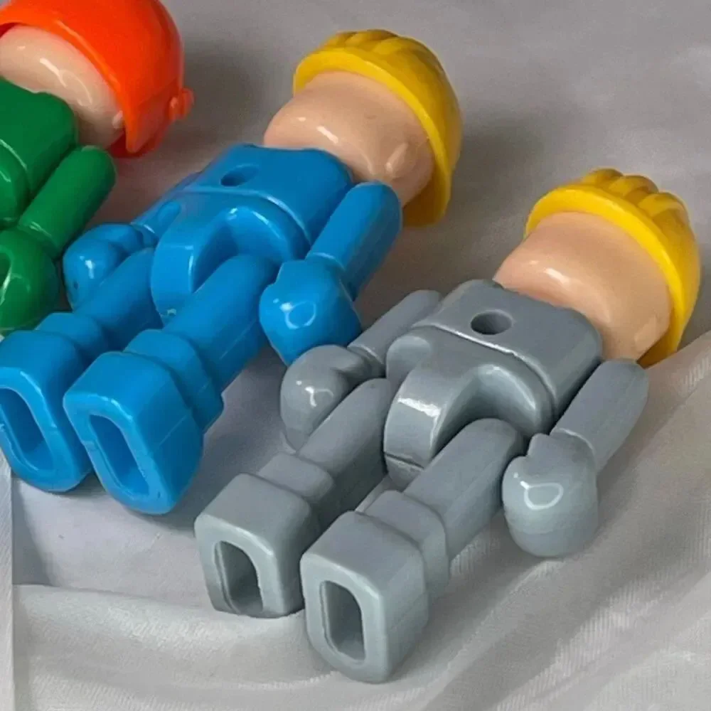 3Vintage Playmobil Construction worker Figures.